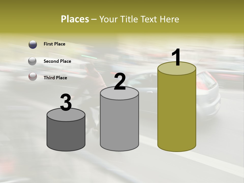 Driving Overtake Town PowerPoint Template