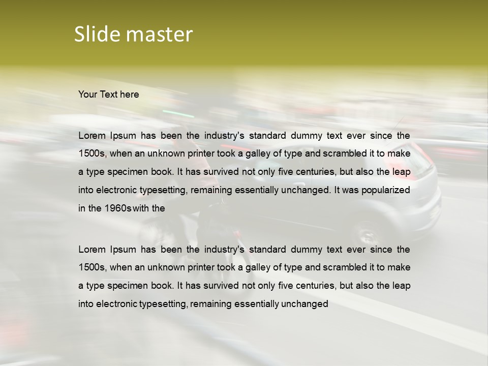 Driving Overtake Town PowerPoint Template