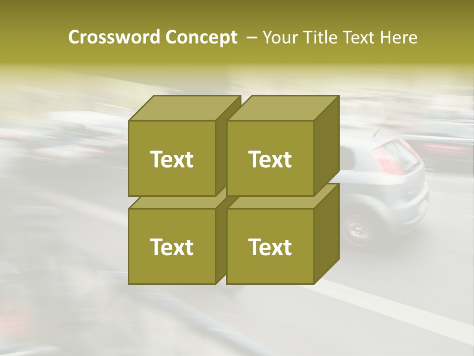 Driving Overtake Town PowerPoint Template