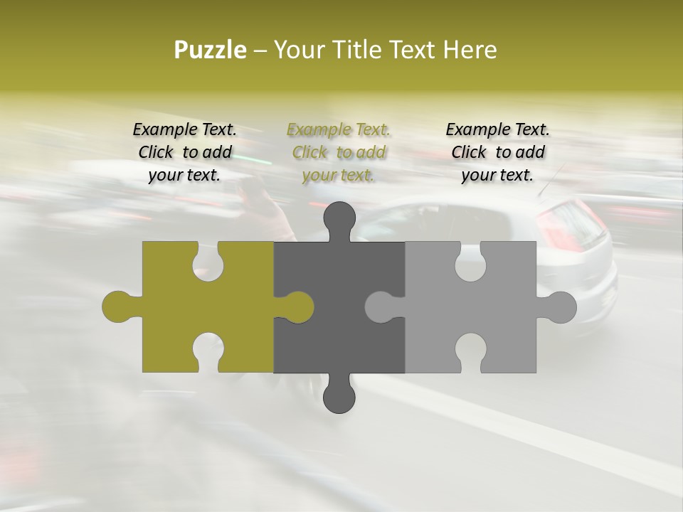 Driving Overtake Town PowerPoint Template