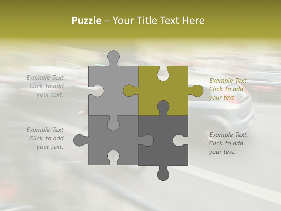 Driving Overtake Town PowerPoint Template