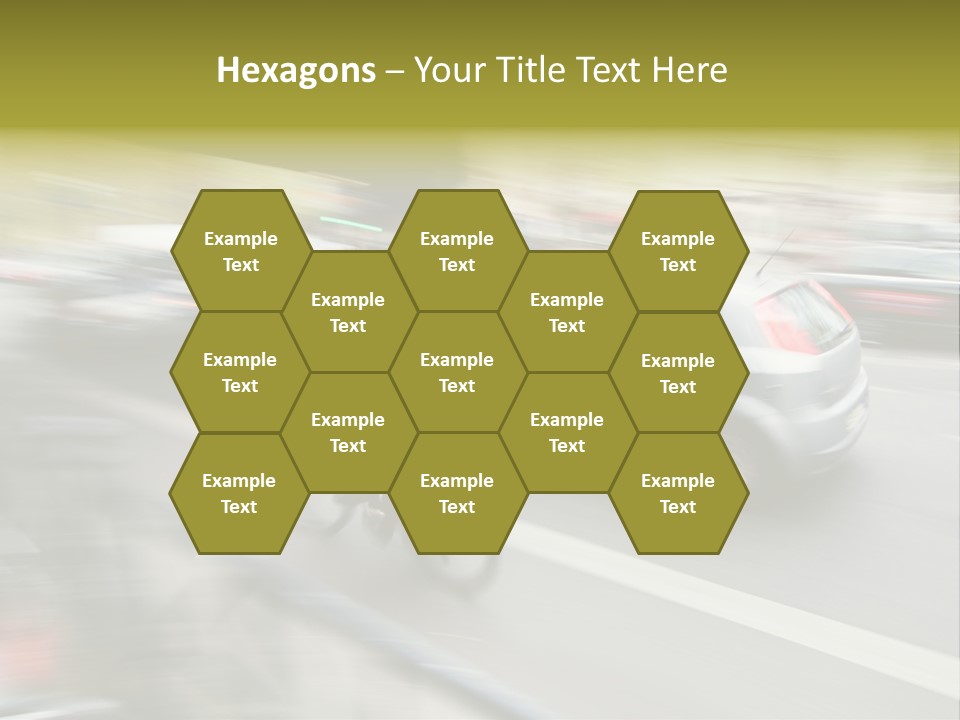 Driving Overtake Town PowerPoint Template