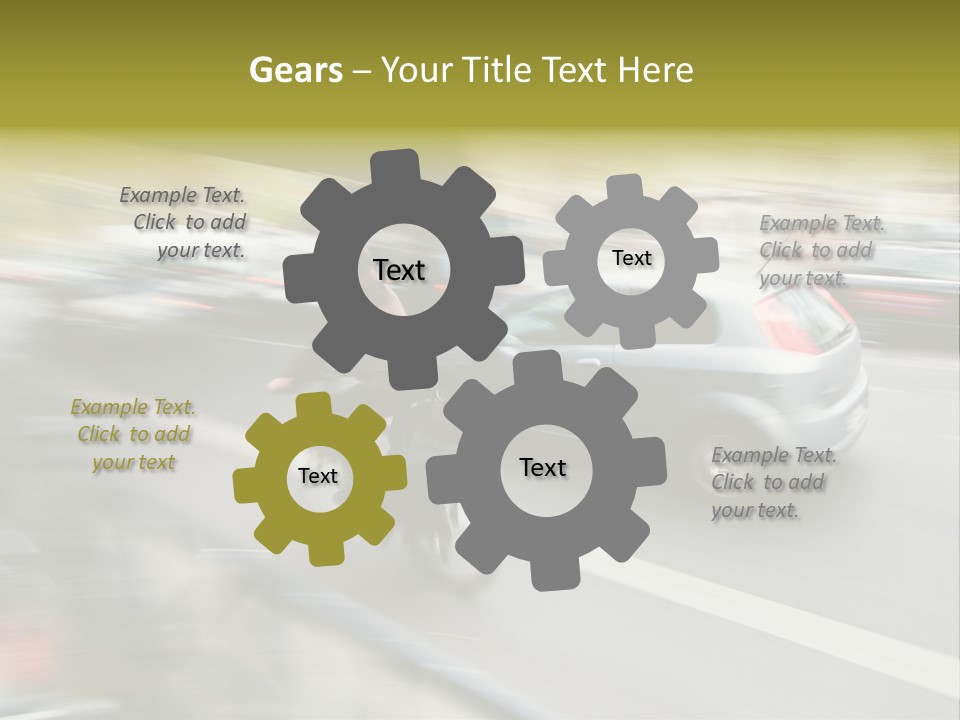 Driving Overtake Town PowerPoint Template