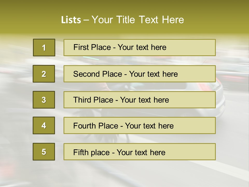 Driving Overtake Town PowerPoint Template