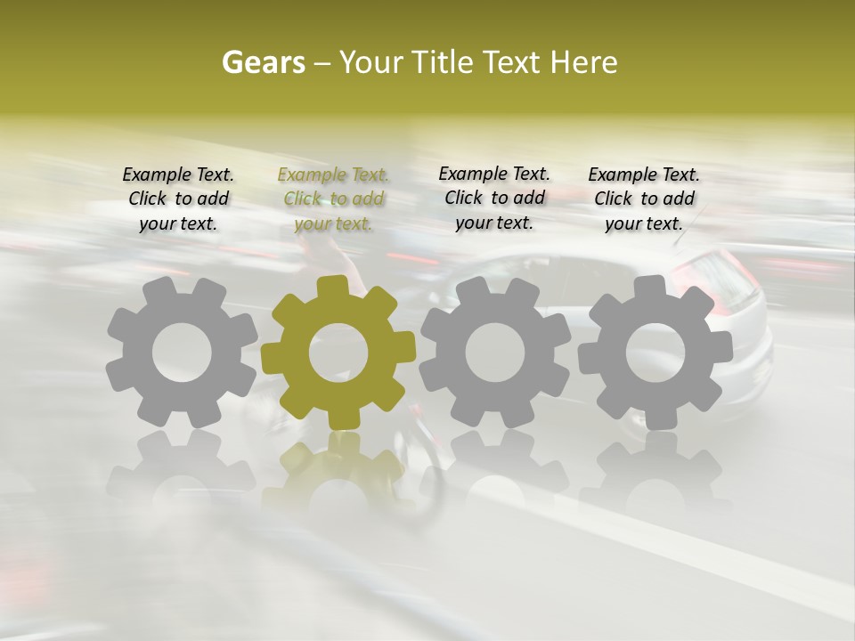 Driving Overtake Town PowerPoint Template