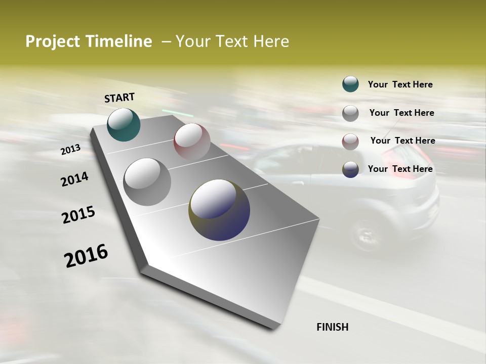 Driving Overtake Town PowerPoint Template