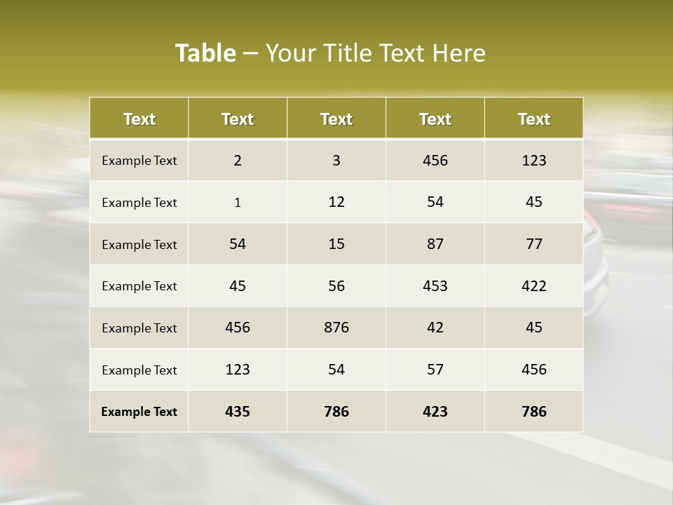 Driving Overtake Town PowerPoint Template