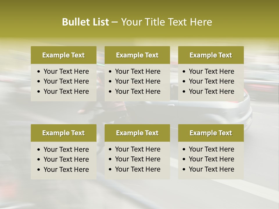 Driving Overtake Town PowerPoint Template