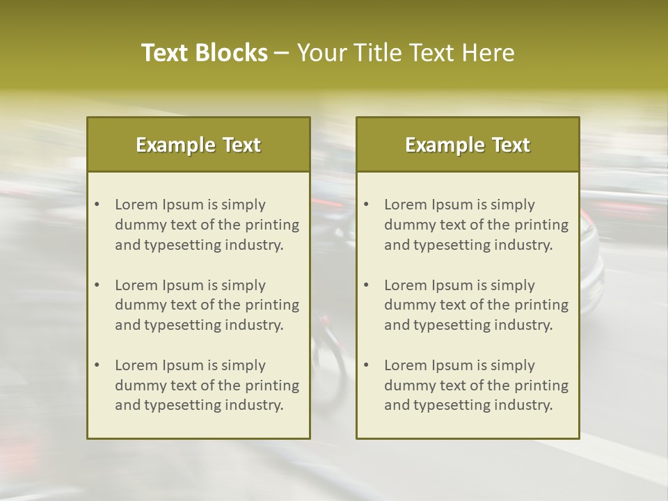Driving Overtake Town PowerPoint Template