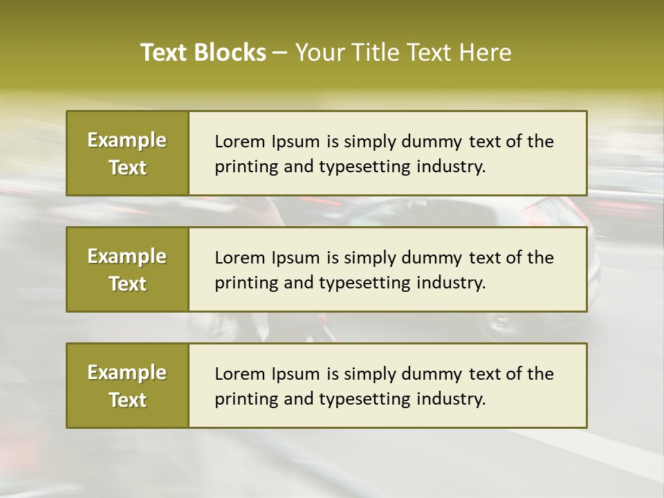 Driving Overtake Town PowerPoint Template