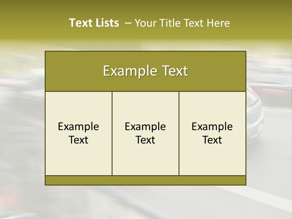 Driving Overtake Town PowerPoint Template