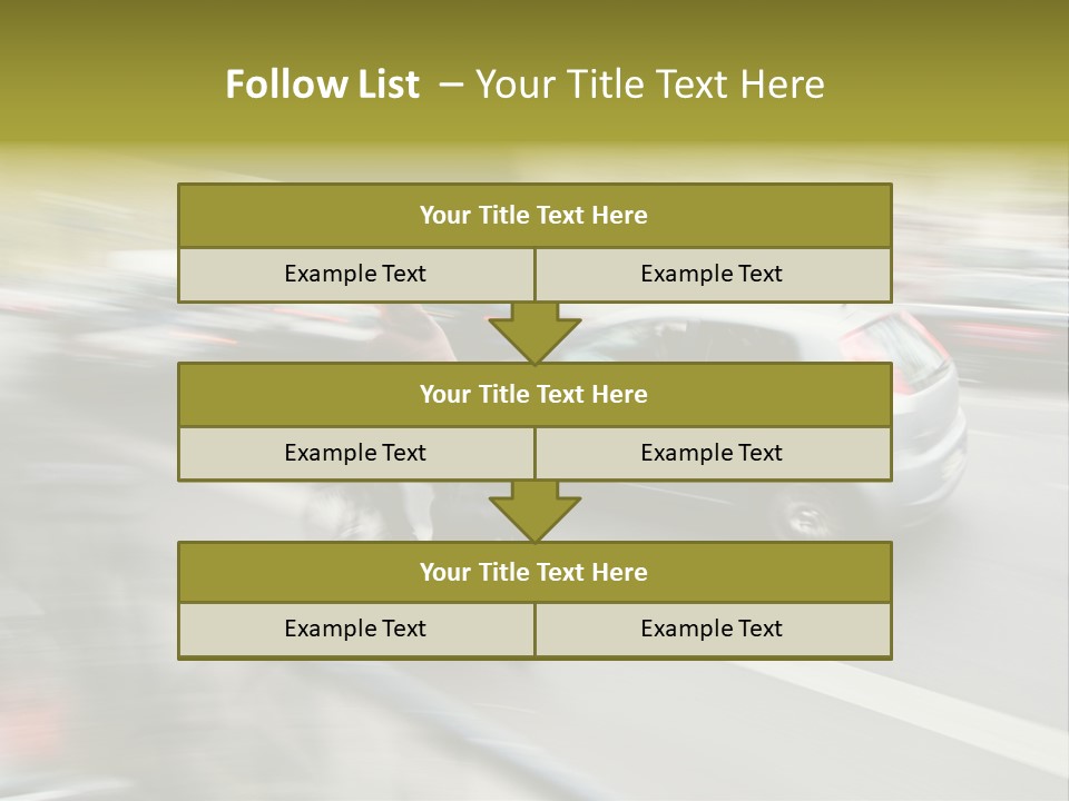 Driving Overtake Town PowerPoint Template