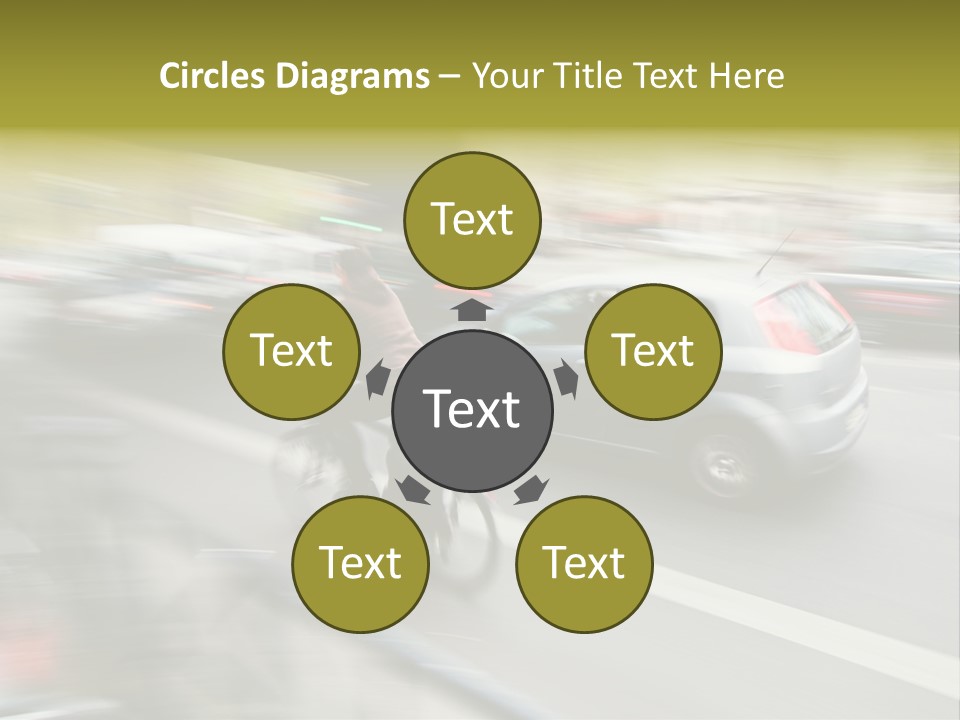 Driving Overtake Town PowerPoint Template