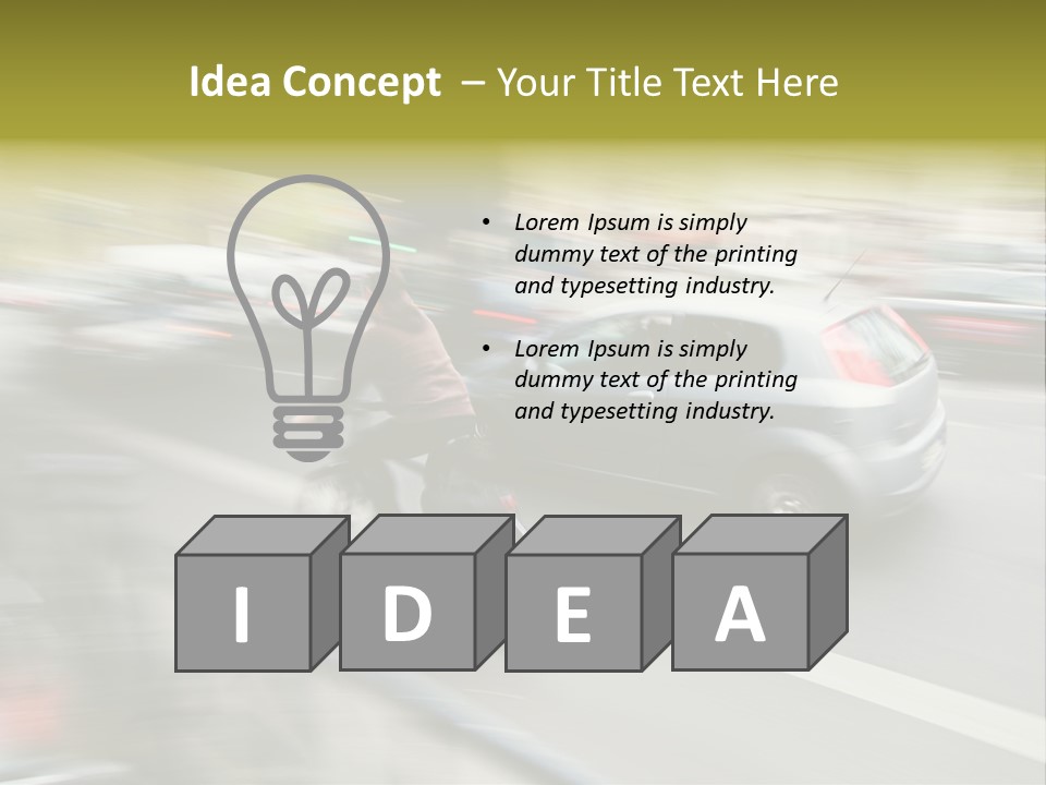 Driving Overtake Town PowerPoint Template