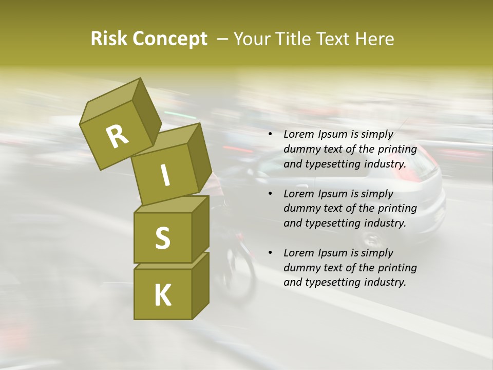 Driving Overtake Town PowerPoint Template