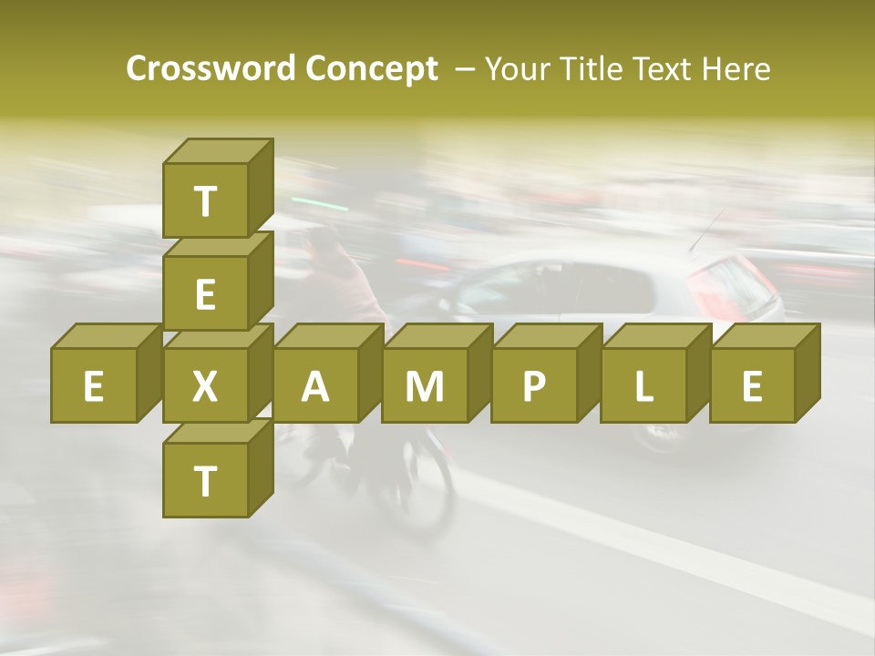 Driving Overtake Town PowerPoint Template