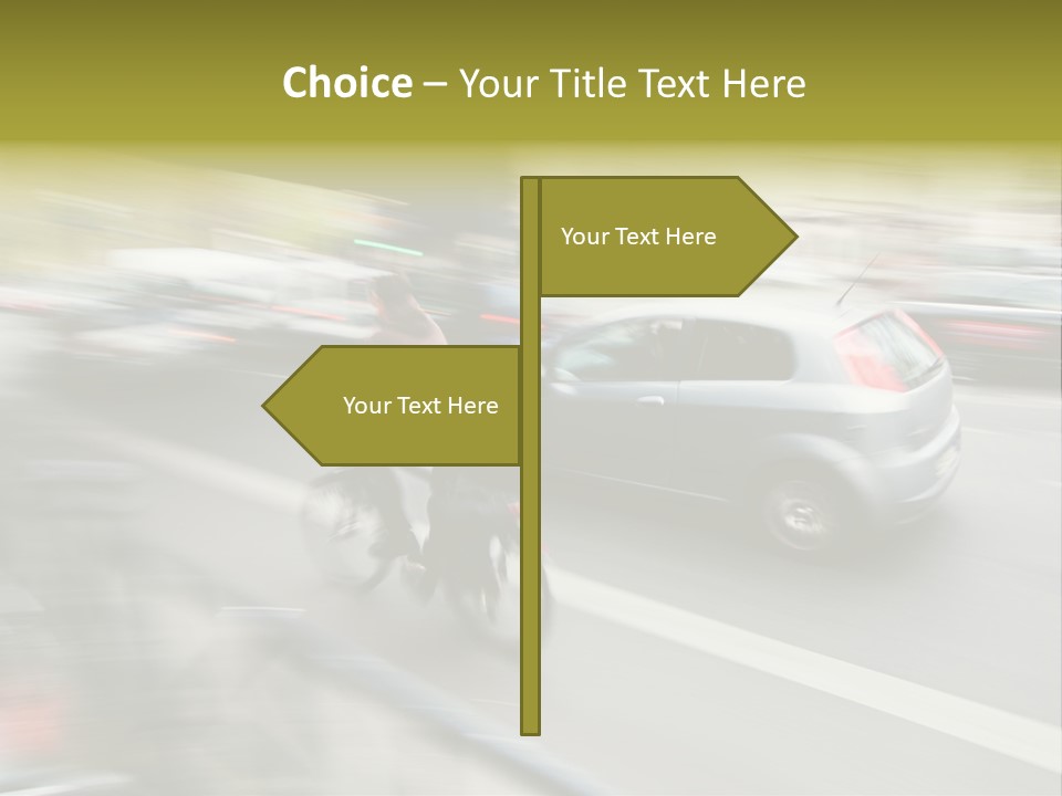 Driving Overtake Town PowerPoint Template