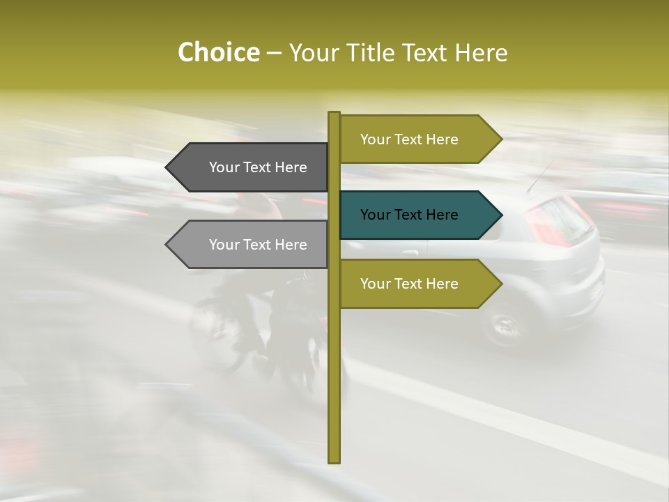 Driving Overtake Town PowerPoint Template
