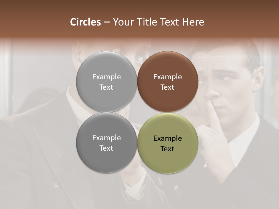 A Couple Of People That Are Standing In Front Of A Mirror PowerPoint Template