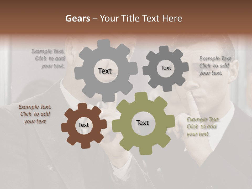 A Couple Of People That Are Standing In Front Of A Mirror PowerPoint Template