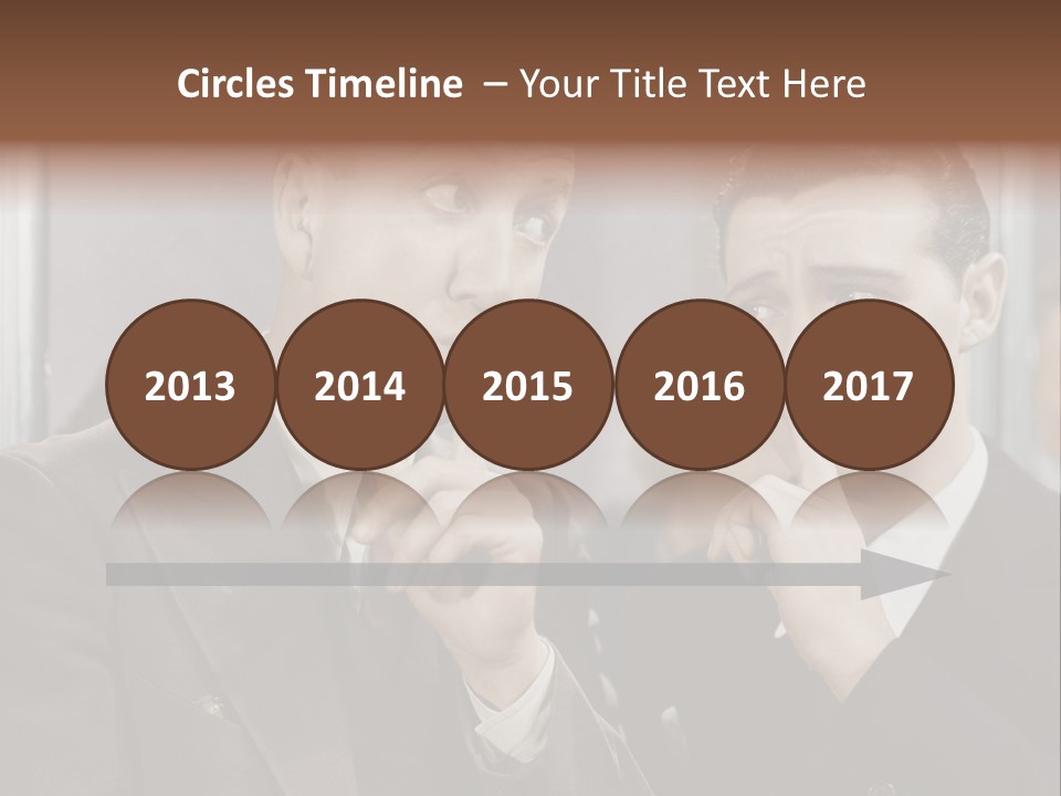 A Couple Of People That Are Standing In Front Of A Mirror PowerPoint Template