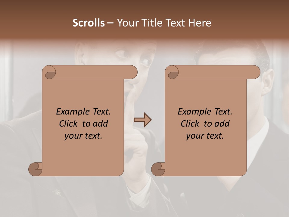 A Couple Of People That Are Standing In Front Of A Mirror PowerPoint Template