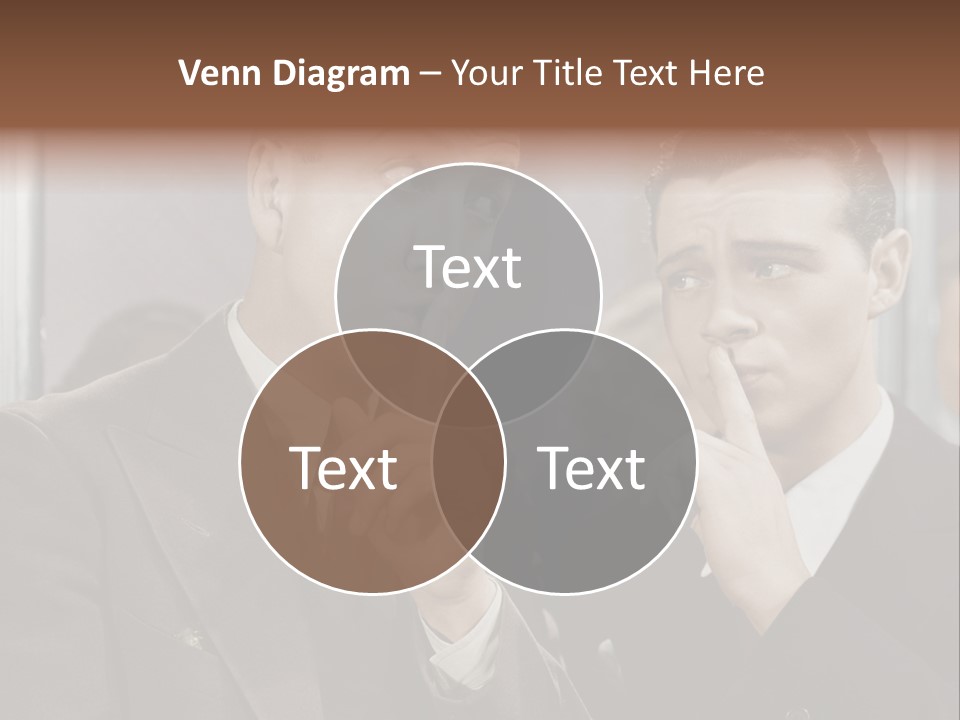 A Couple Of People That Are Standing In Front Of A Mirror PowerPoint Template