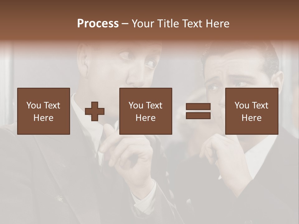 A Couple Of People That Are Standing In Front Of A Mirror PowerPoint Template