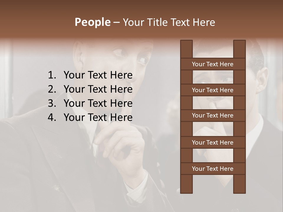 A Couple Of People That Are Standing In Front Of A Mirror PowerPoint Template