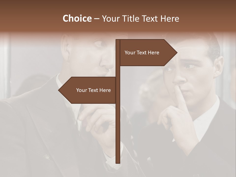 A Couple Of People That Are Standing In Front Of A Mirror PowerPoint Template