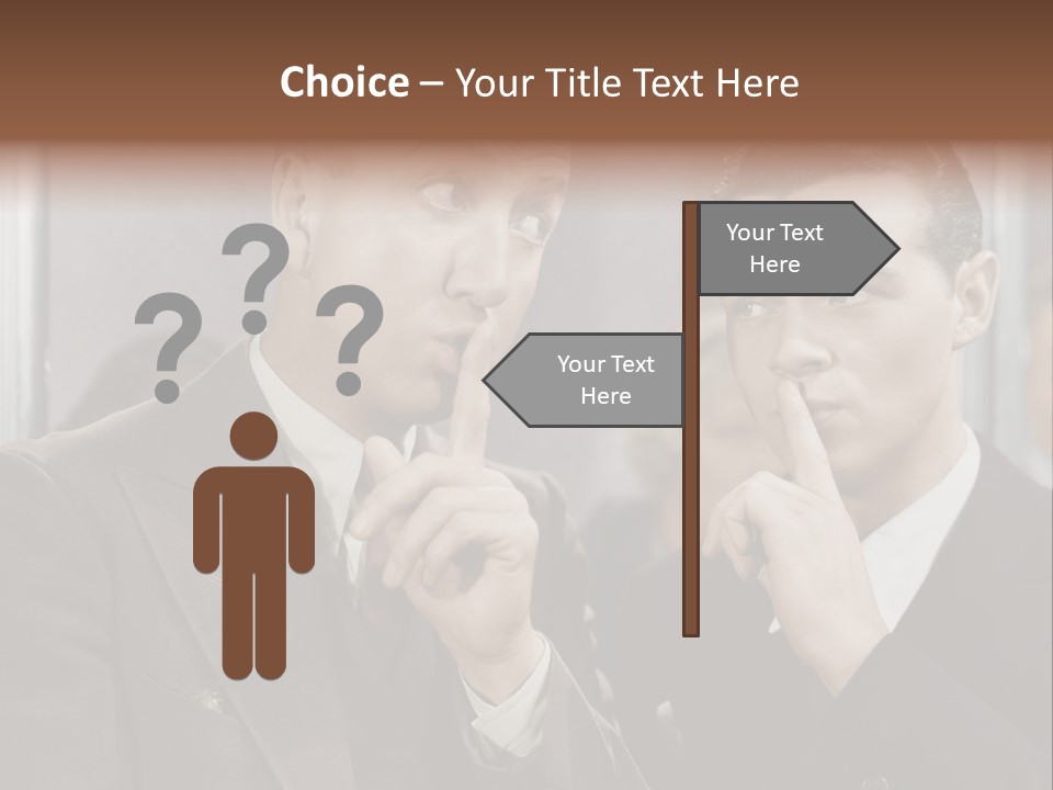 A Couple Of People That Are Standing In Front Of A Mirror PowerPoint Template