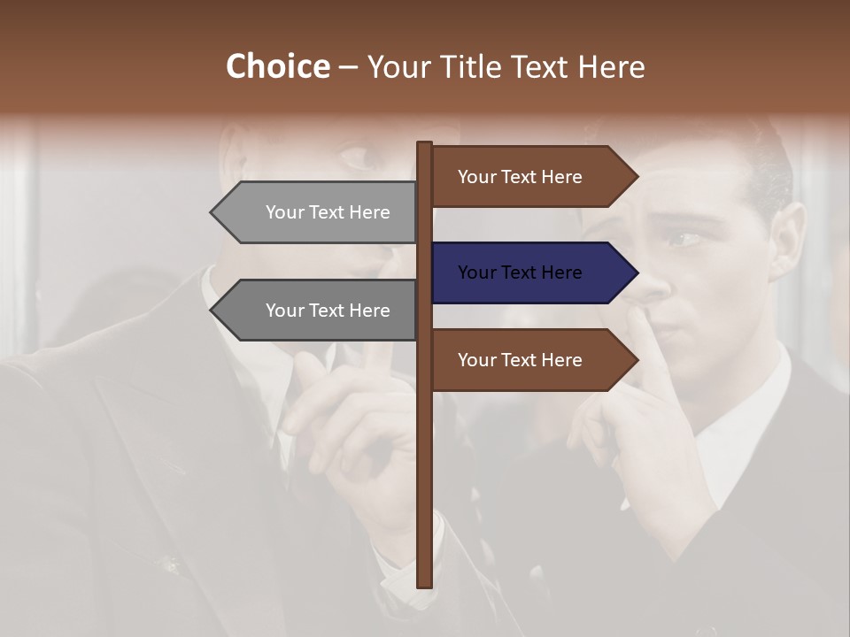 A Couple Of People That Are Standing In Front Of A Mirror PowerPoint Template