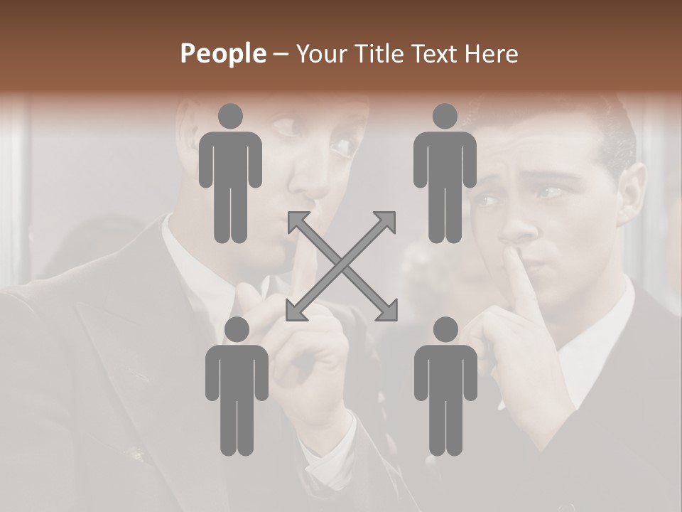 A Couple Of People That Are Standing In Front Of A Mirror PowerPoint Template