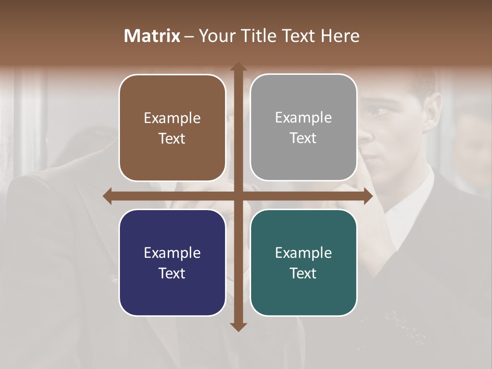 A Couple Of Men Standing Next To Each Other In Front Of A Mirror PowerPoint Template