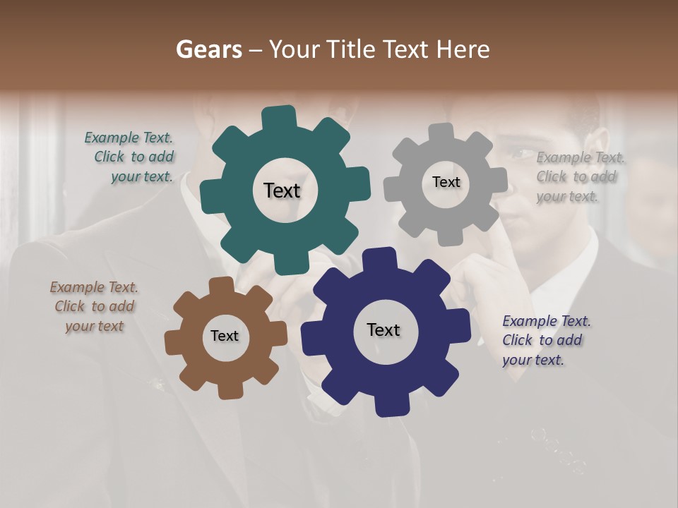 A Couple Of Men Standing Next To Each Other In Front Of A Mirror PowerPoint Template