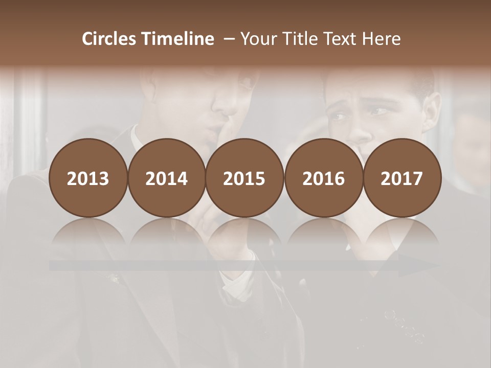 A Couple Of Men Standing Next To Each Other In Front Of A Mirror PowerPoint Template