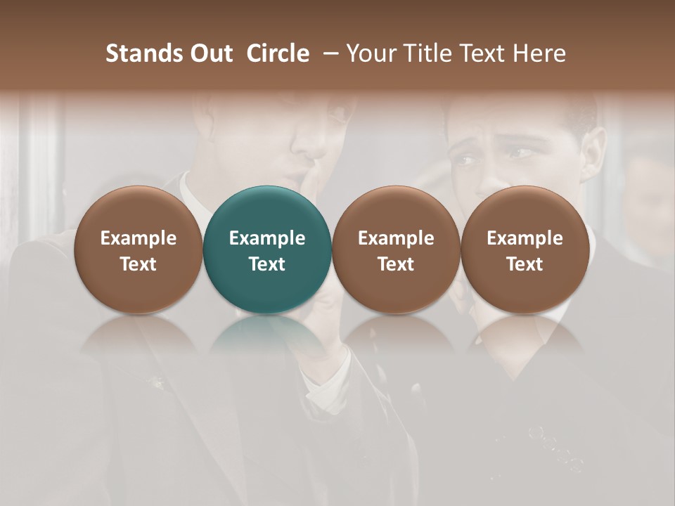 A Couple Of Men Standing Next To Each Other In Front Of A Mirror PowerPoint Template