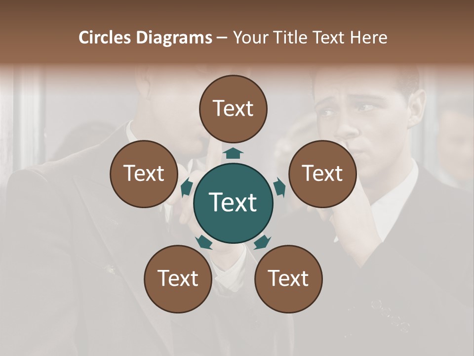 A Couple Of Men Standing Next To Each Other In Front Of A Mirror PowerPoint Template