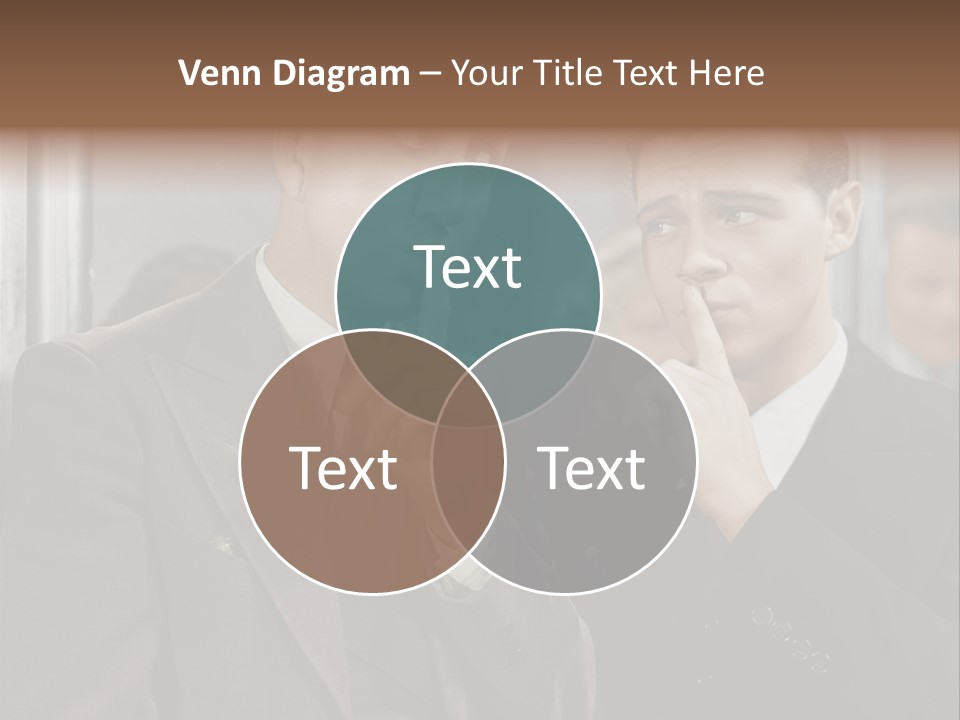 A Couple Of Men Standing Next To Each Other In Front Of A Mirror PowerPoint Template