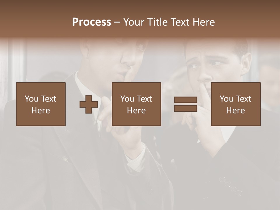 A Couple Of Men Standing Next To Each Other In Front Of A Mirror PowerPoint Template