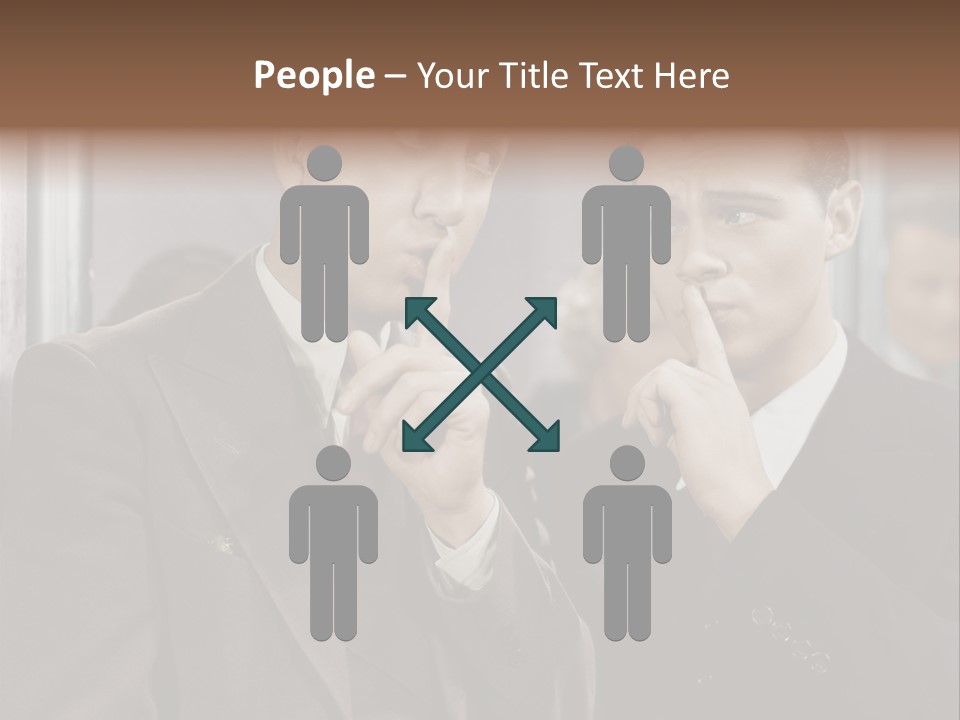 A Couple Of Men Standing Next To Each Other In Front Of A Mirror PowerPoint Template