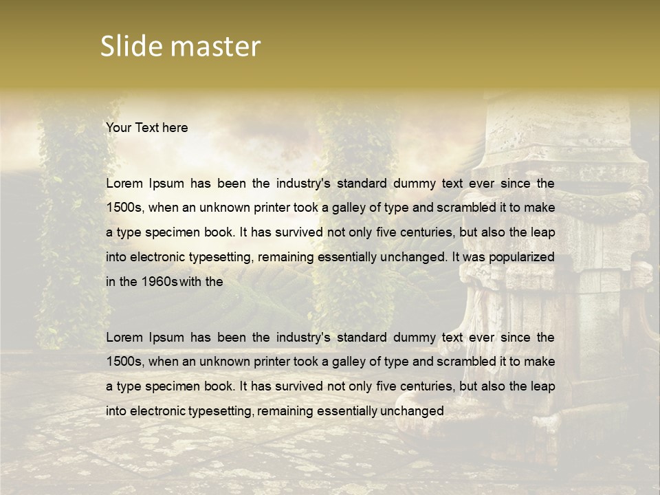 Beauty Grass Cobbles PowerPoint Template