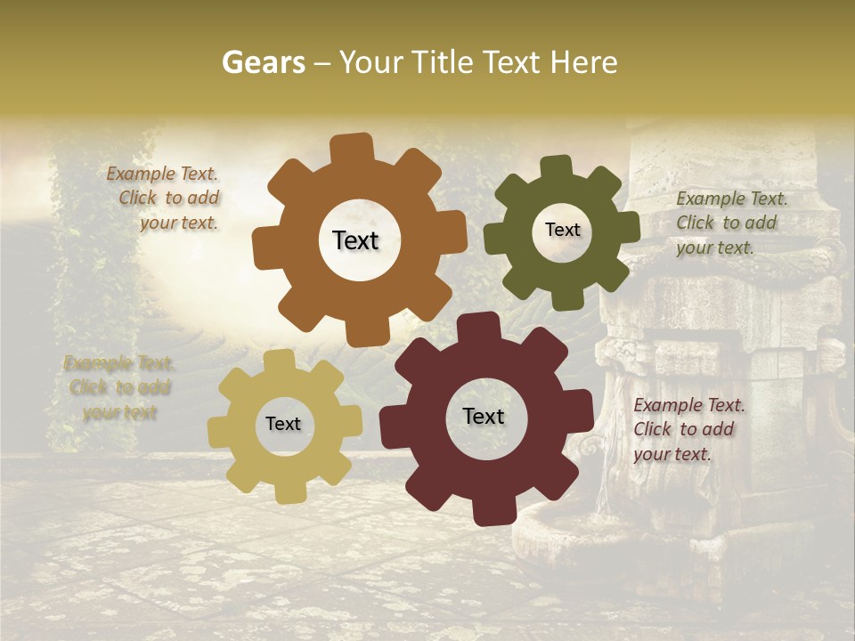 Beauty Grass Cobbles PowerPoint Template