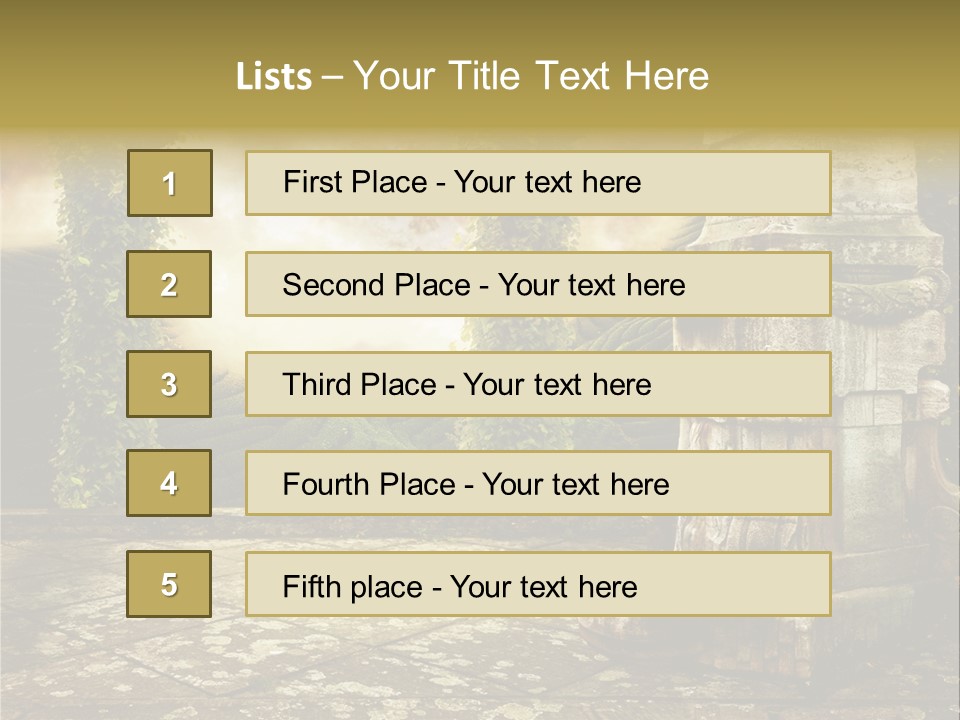 Beauty Grass Cobbles PowerPoint Template