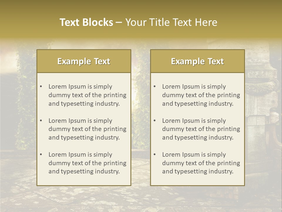 Beauty Grass Cobbles PowerPoint Template