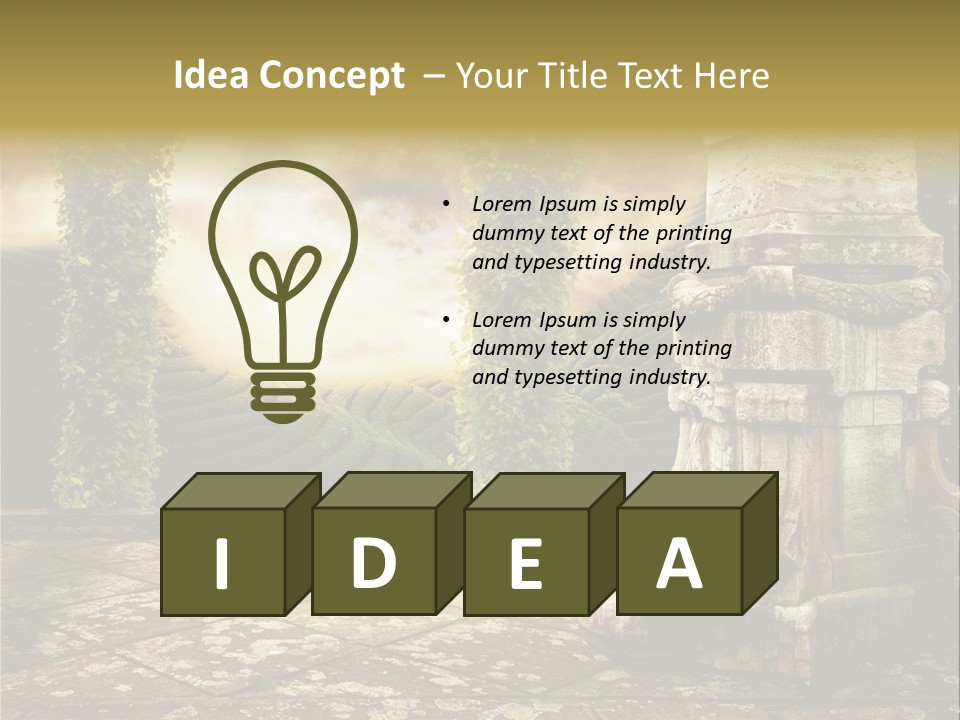 Beauty Grass Cobbles PowerPoint Template