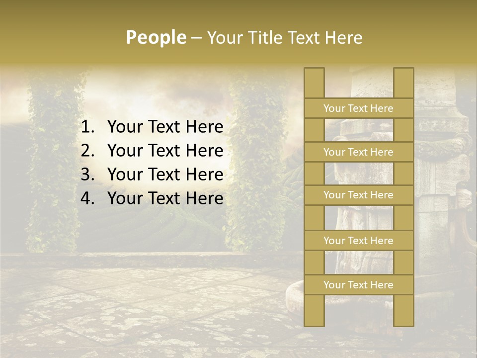 Beauty Grass Cobbles PowerPoint Template