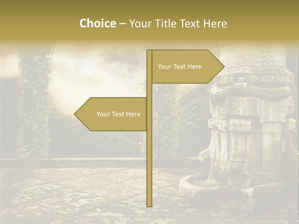 Beauty Grass Cobbles PowerPoint Template