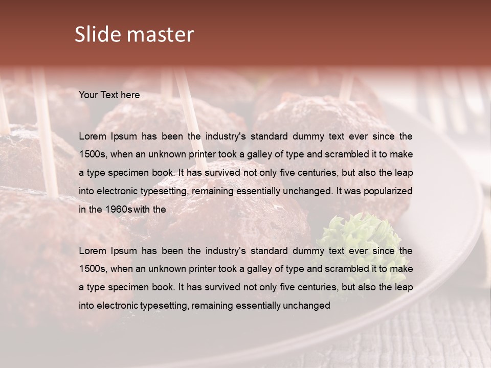 Beef Finger Food Lunch PowerPoint Template