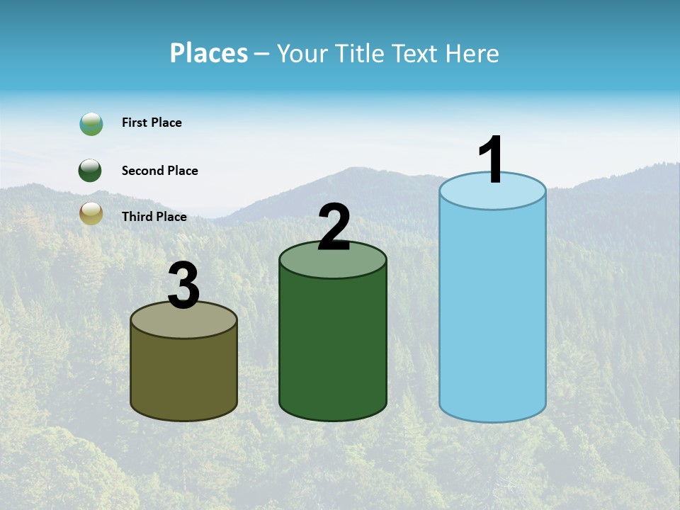 A View Of A Mountain Range With Trees In The Foreground PowerPoint Template